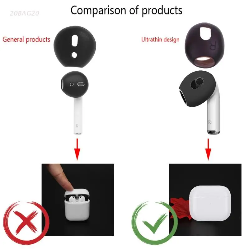 

Earplugs Ear Hook Ear Buds Silicone Ear Buds Gels Eartips Earpads Sports In-ear Headphone Compatible with AirPod 3