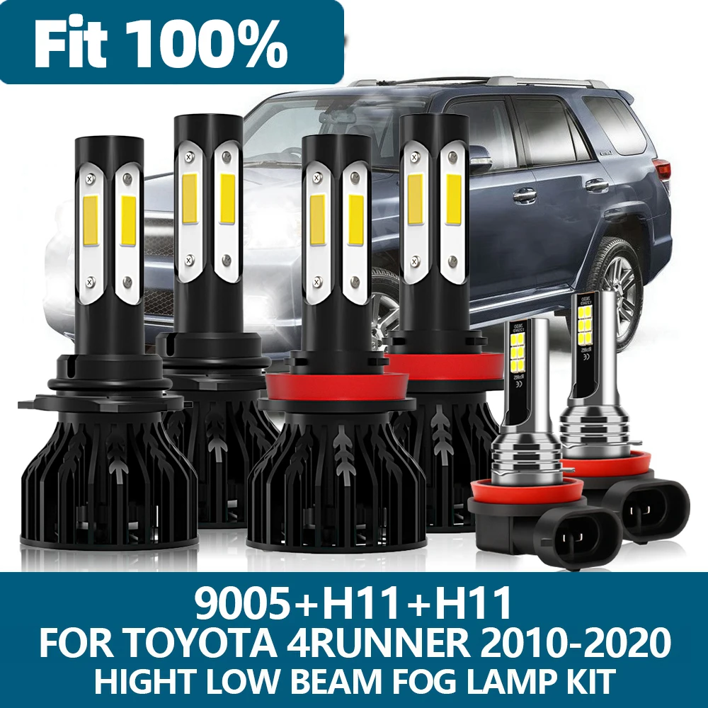 

Фары головного света H11 9005 HB3 H11, фары дальнего и ближнего света, комплект противотуманных фар для Toyota 4runner 2016-2020 2010 2011 2012 2013 2015, 6 шт.