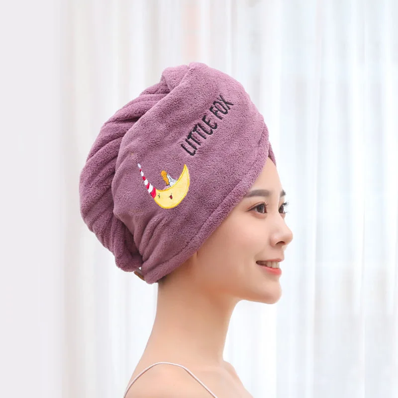 

Soft Microfiber Girls Hair Towel Cap for Women Bathroom Hair Turban Twist Head Wrap Super Absorbent Quick Drying
