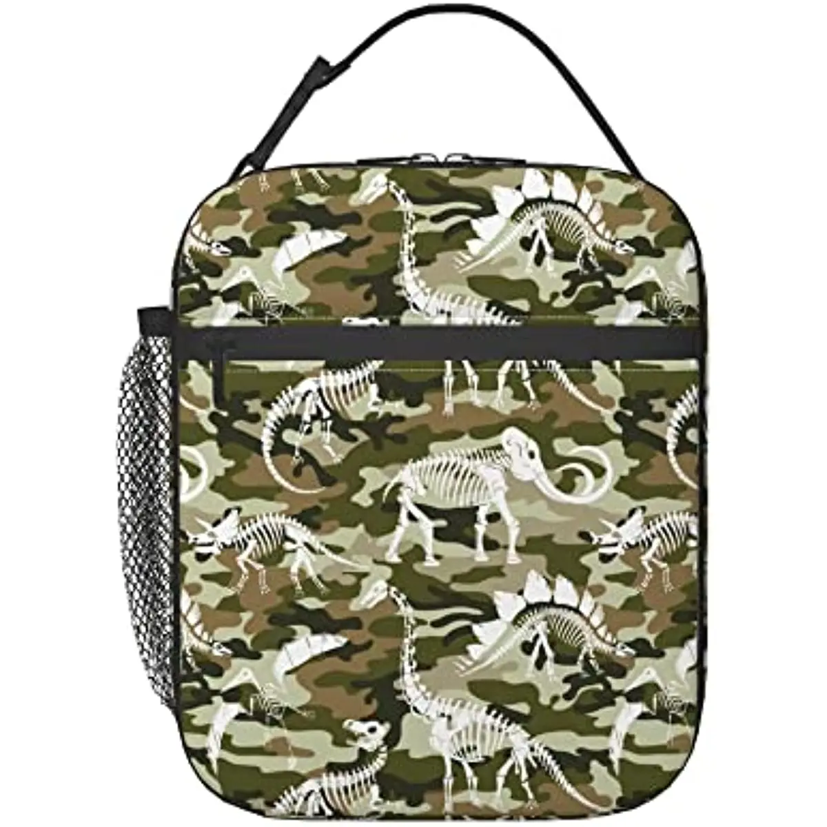

Dinosaurs Skeletons Camouflage Insulated Lunch Bag Reusable Lunch Box Portable Lunch Tote for Women Men and Kids Bento One Size