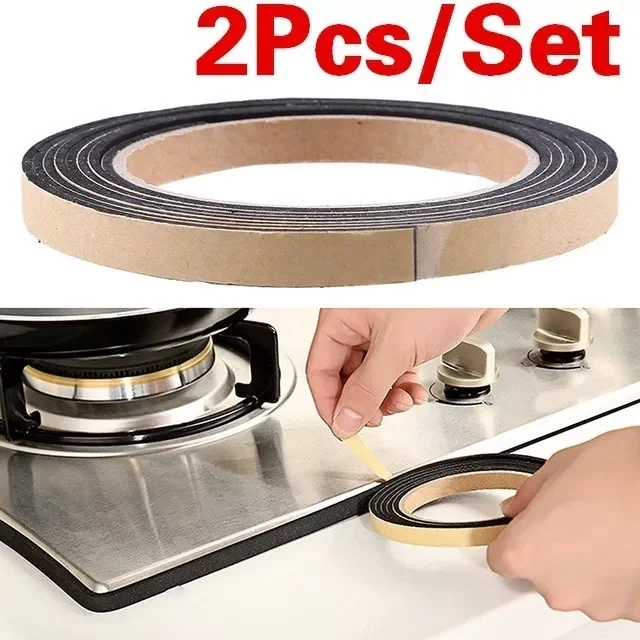 

2022New 2 Pcs Self-adhesive Seal Strip Kitchen Door Window Gas Stove Sink Basin Edge Trim