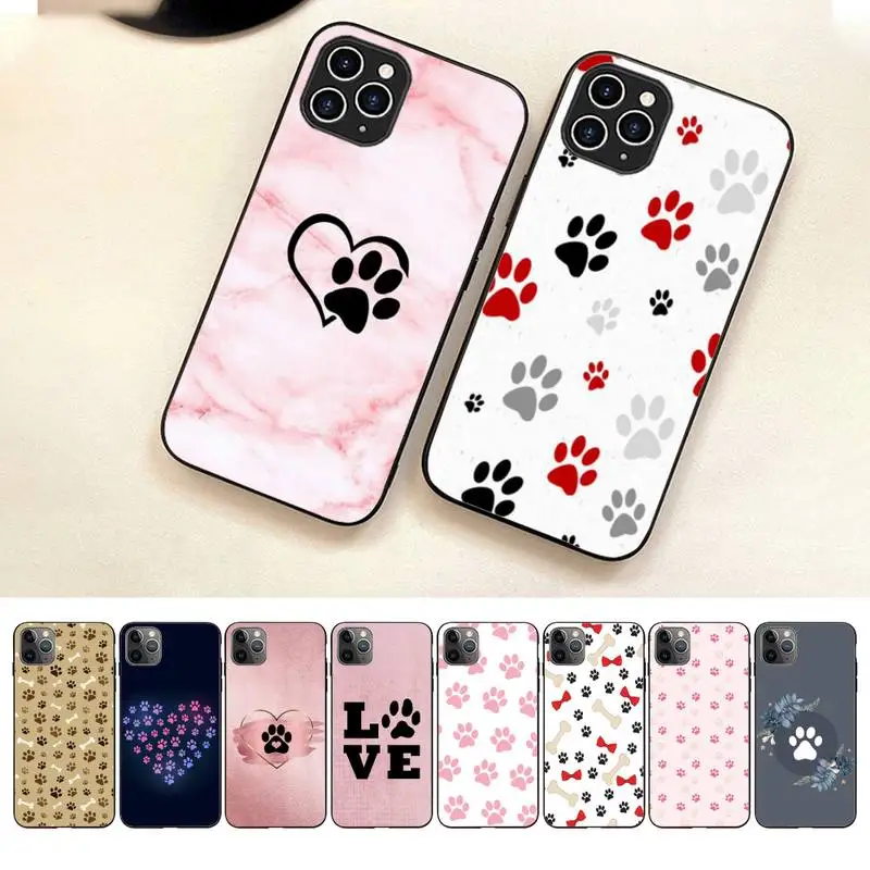 

Dog Footprint Paw Husky Phone Case For Iphone 7 8 Plus X Xr Xs 11 12 13 14 Se2020 Mini Pro Max Case
