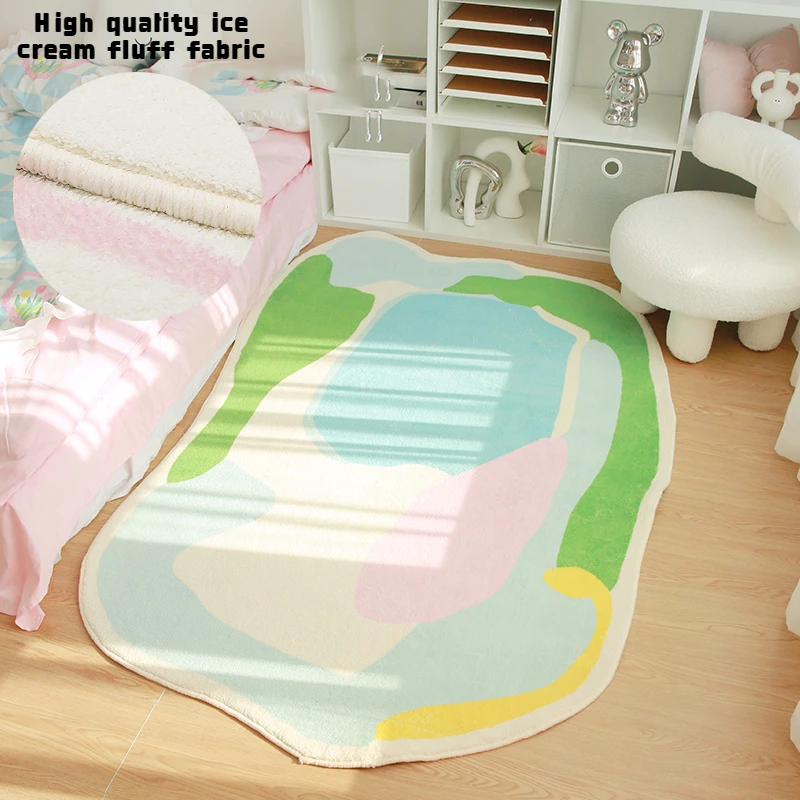 

Profiled Plush Carpet Floor Mats Decoration Home Living Room Sofa Coffee Tables Mat Large Area Rugs Bedroom Decor Cold Proof Rug