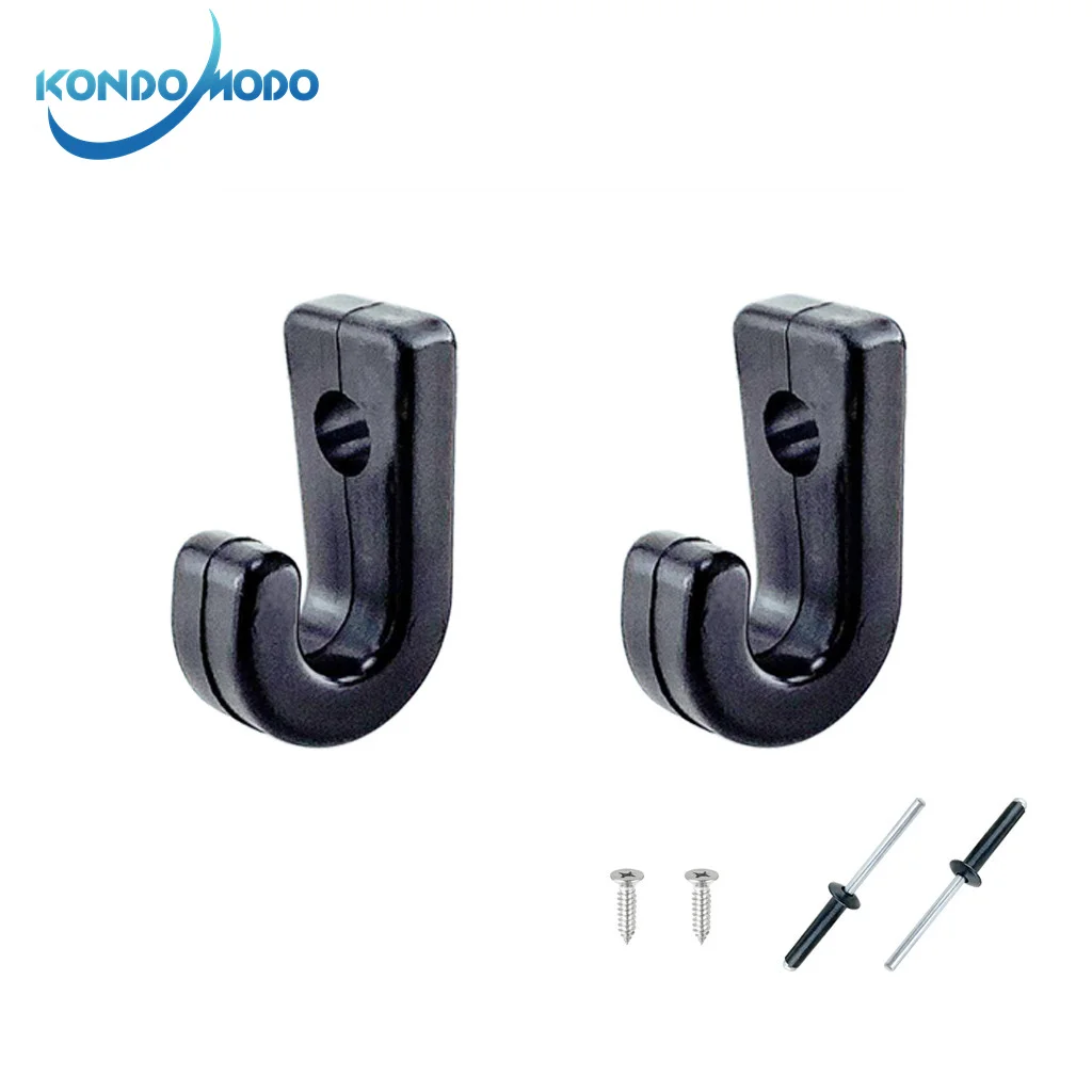 S Canoes 1 Pair J Shape Hook Durable Plastic J Shape Screws Lashing Hook J-hooks Tie Down Hook Rowing Boats Accessories
