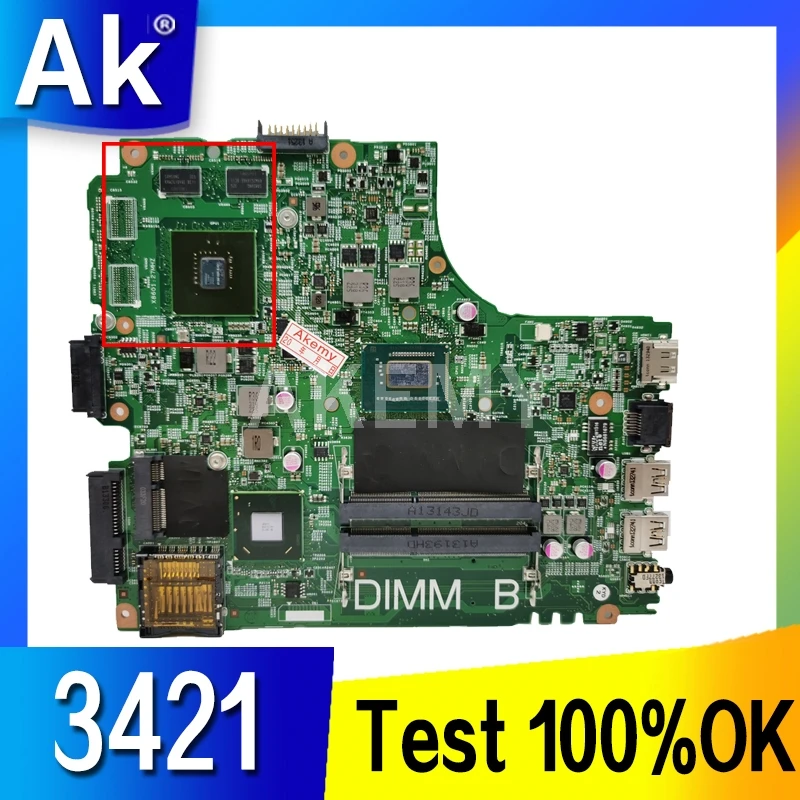

Материнская плата Akemy для ноутбука Dell Inspiron 15R 3421 SR0XL I5-3337U CPU DDR3 GT625M, графическая лампа, 055NJX 55NJX, основная плата