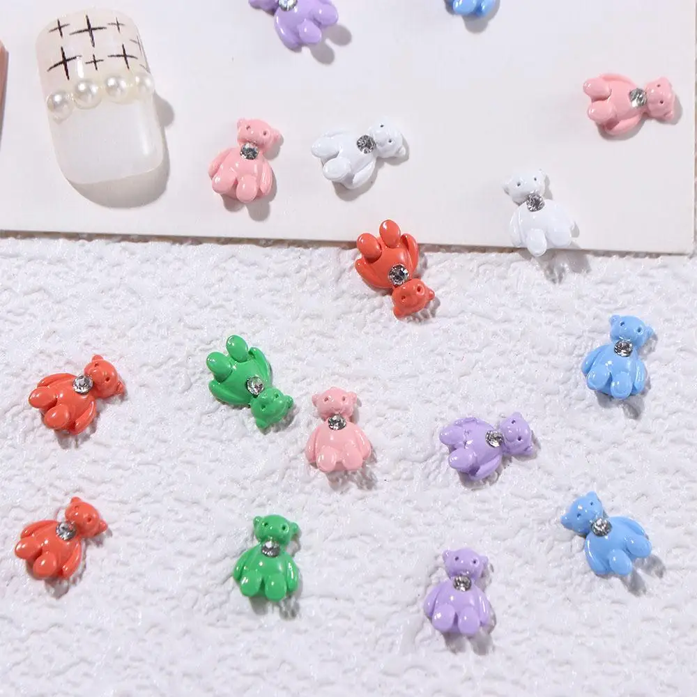 

Cute 3D Diamond Bear Nail Jewelry DIY Nail Art Ornament Cartoon Bear Nail Decoration Metal Nail Charms Manicure Accessories