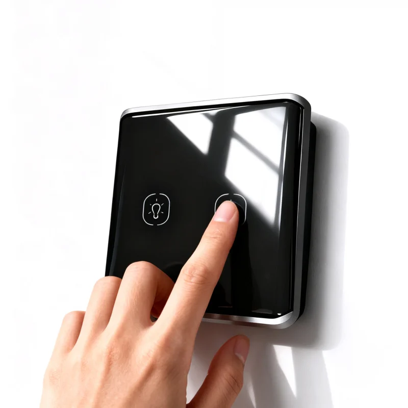Фото Новая интеллектуальная изогнутая панель Tuya Zigbee: переключатель европейского стандарта 86, зеркало из закаленного стекла, одинарный/нейтральный провод Alexa, голосовое управление Google №2