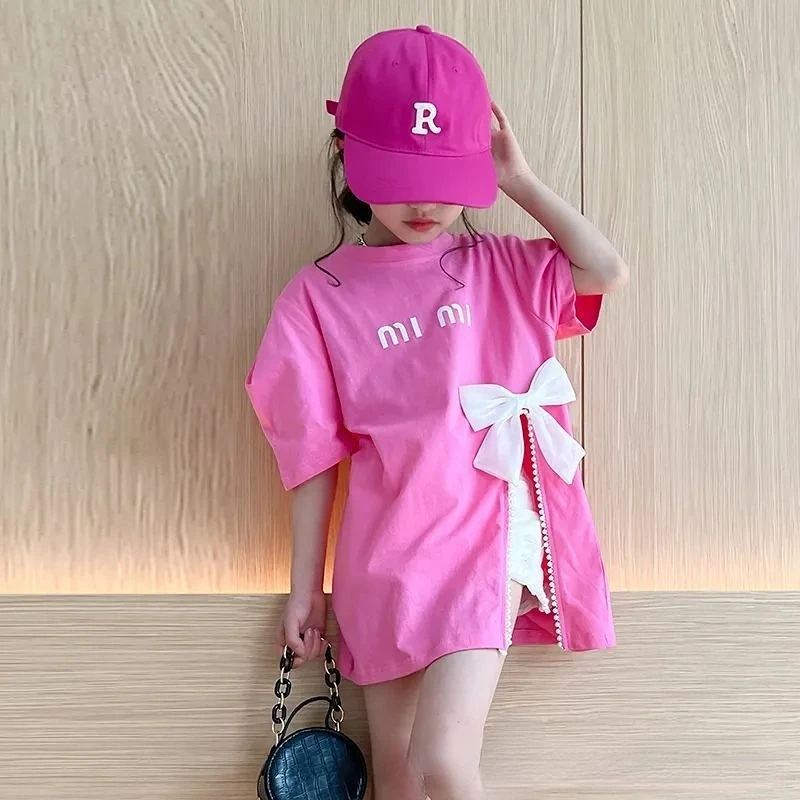 

Summer Girls T-shirt Fashion Short Sleeve Girl Clothes Teenage Kids Tops Children Clothing Toddler Girl Clothes 2 3 4 5 6 7 8 9Y