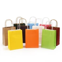 50 pieceslot kraft paper bag recyclable take away shopping packaging bags wedding gifts for guests personalized logo gb04