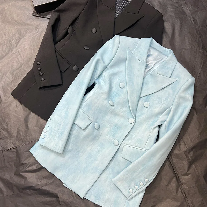 Элегантные комплекты для женщин одинаковые высококачественный двубортный