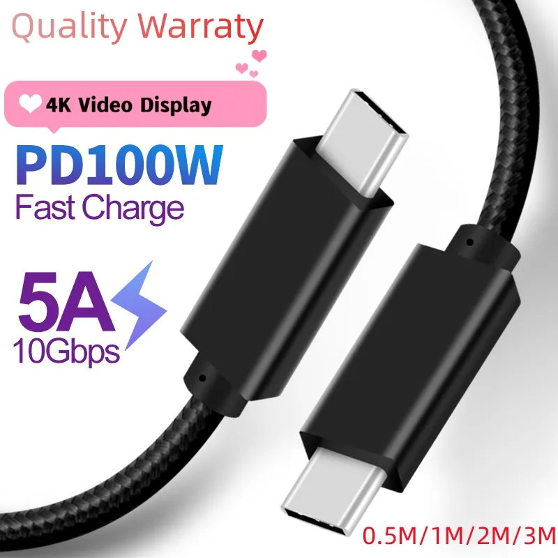 

10FT USB C Kabel USB3.1 Gen2 Type C USB PD 100W 5A Video 4K Display Compatible Thunderbolt 4/3 for Macbook Samsung Monitor TV