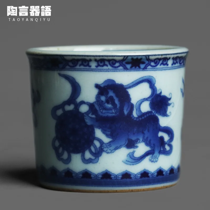 Cup Handmade Rough Pottery Grass Ash Open Piece Tea Drinking Cup