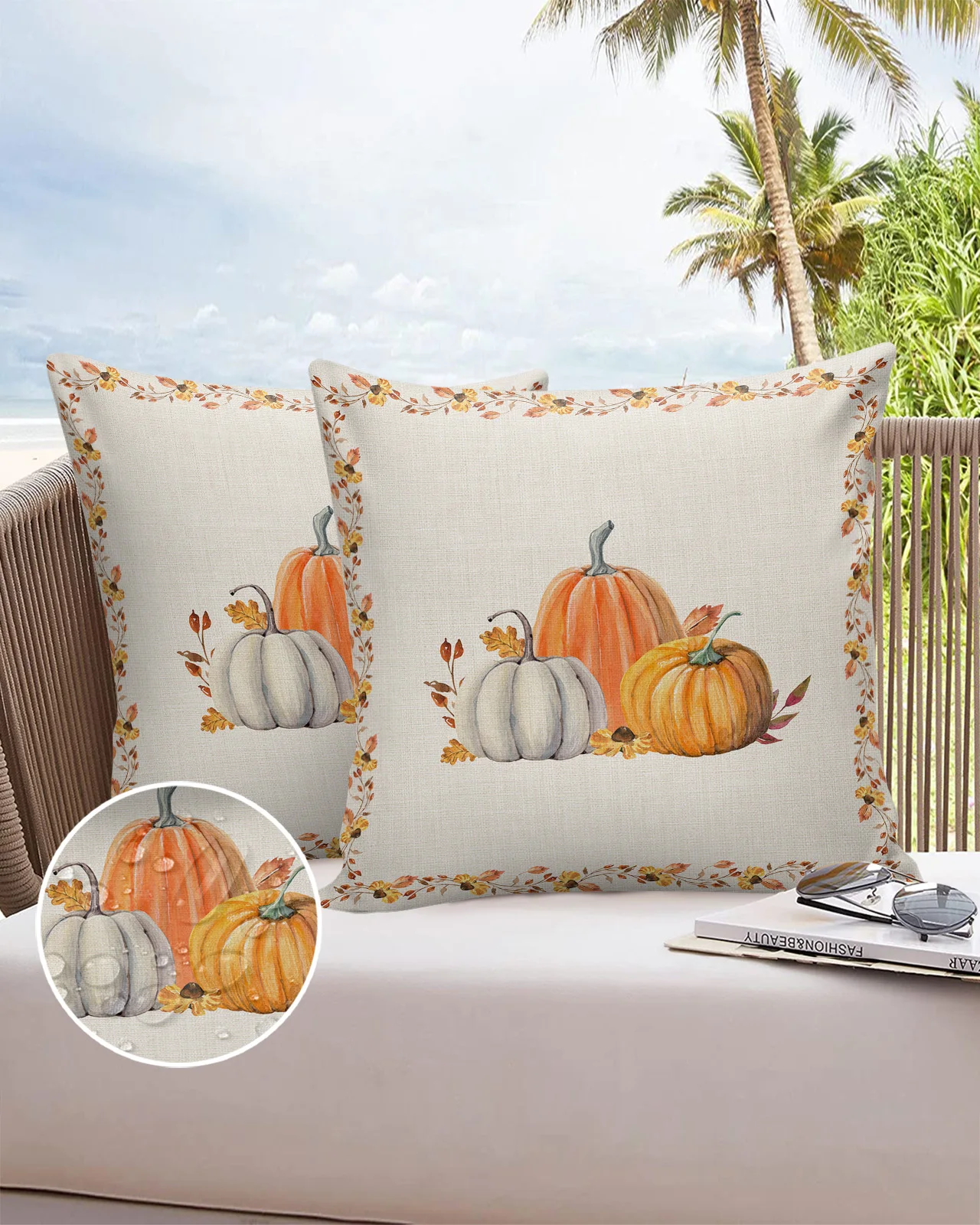 

Thanksgiving Maple Pumpkin Fashion Bed Pillow Covers Home Sofa Pavilion Decorative Pillowcase Balcony Office Car Cushion Cover