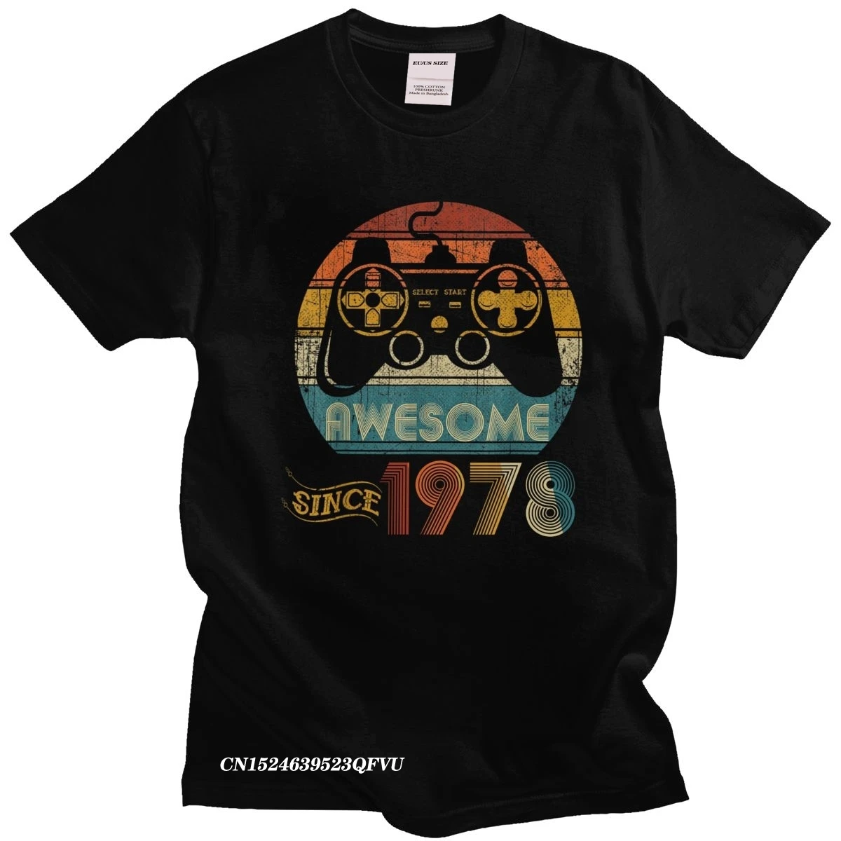 

Novelty Men's Vintage Video Game Awesome Since 1978 Tee Top Camisas Mend Cotton T-Shirt Awesome 42 Years Old Birthday T Shirt