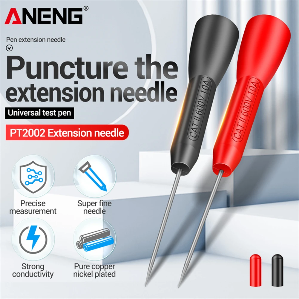 

ANENG Multimeter Test Leads 10A 600V Insulation Piercing Needle 1mm Pin Non Destructive Multimeter Test Probe For 2mm Test Lead