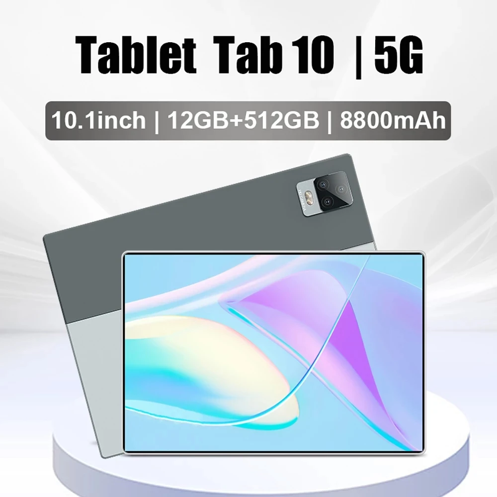 

Global Version Tab 10 10 inch Tablet Android 12GB RAM 512GB ROM Tablets 5G Tablette 10 Core MTK Helio P60 8800mAh Phone tablete