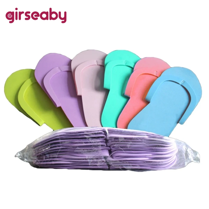 

Girseaby 48 Pairs Disposable Slippers Portable Travel Foam Shoes Eva Sandals Beach Spa Flip Flop Hotel Nail Salon Pedicure Tools