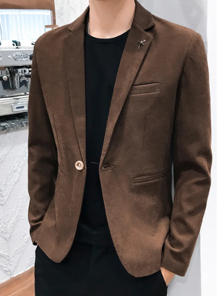 

New Brand Men's Suit Jackets Solid Slim Fit Single Button Dress Suits Men Hot-selling Fashion Business Casual Blazer Men 3XL