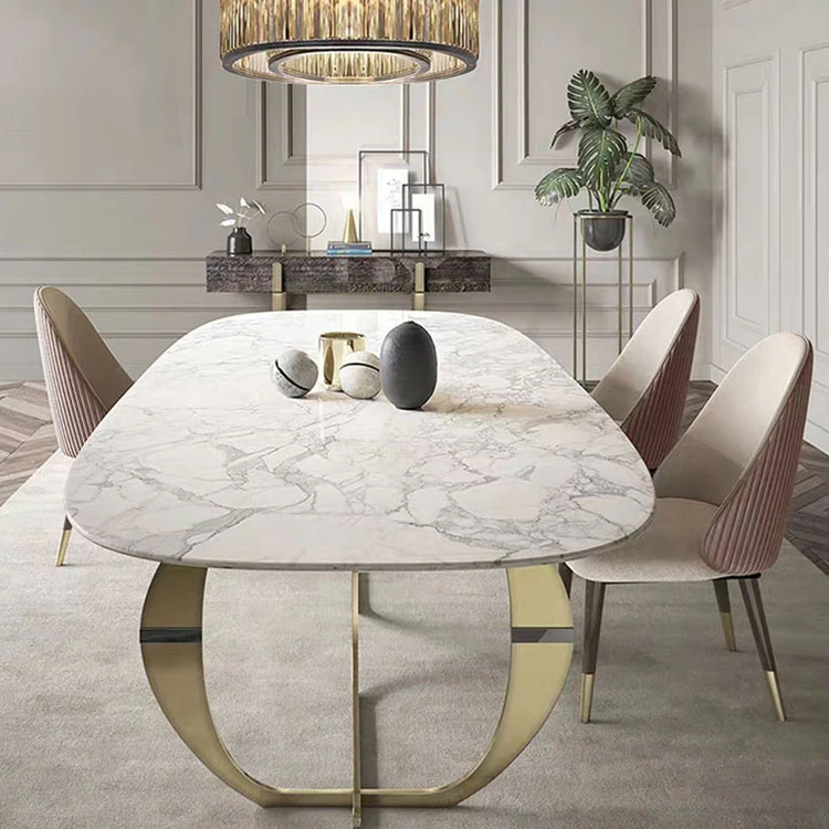 

stainless steel leg marble dining table chairs dining room sets modern luxury marble stone top metal dining tables sets