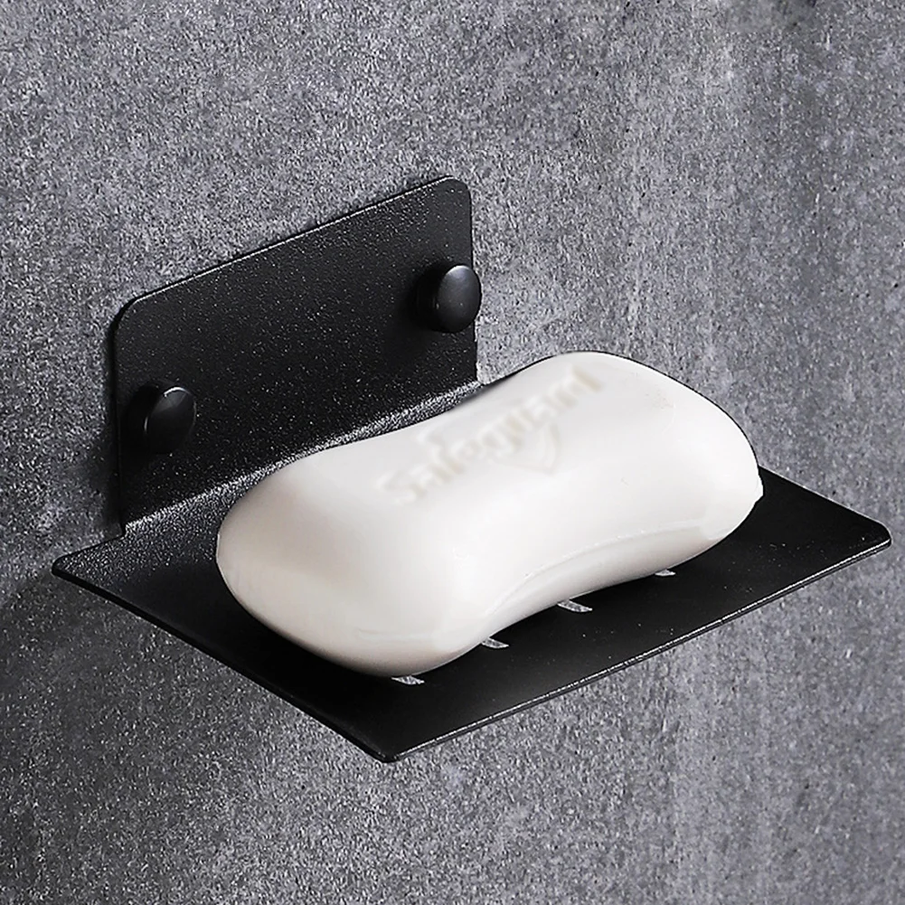 

No Drilling Soap Dish Holder Wall Mounted Soap Sponge Holder for Kitchen Soap Holder Bathroom Organizer Metal Soap Holder