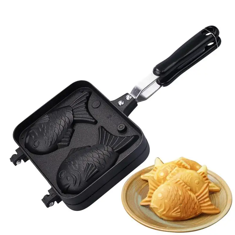 

Фотоформа вафельная японская вафельная машина Taiyaki, антипригарная японская вафельная машина в форме рыбы для крема