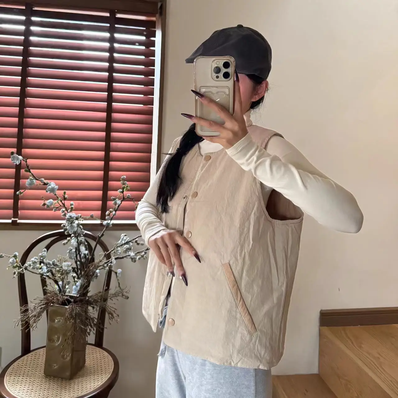 Johnature теплая бархатная хлопковая куртка жилет хлопковый 2024 осень зима новые