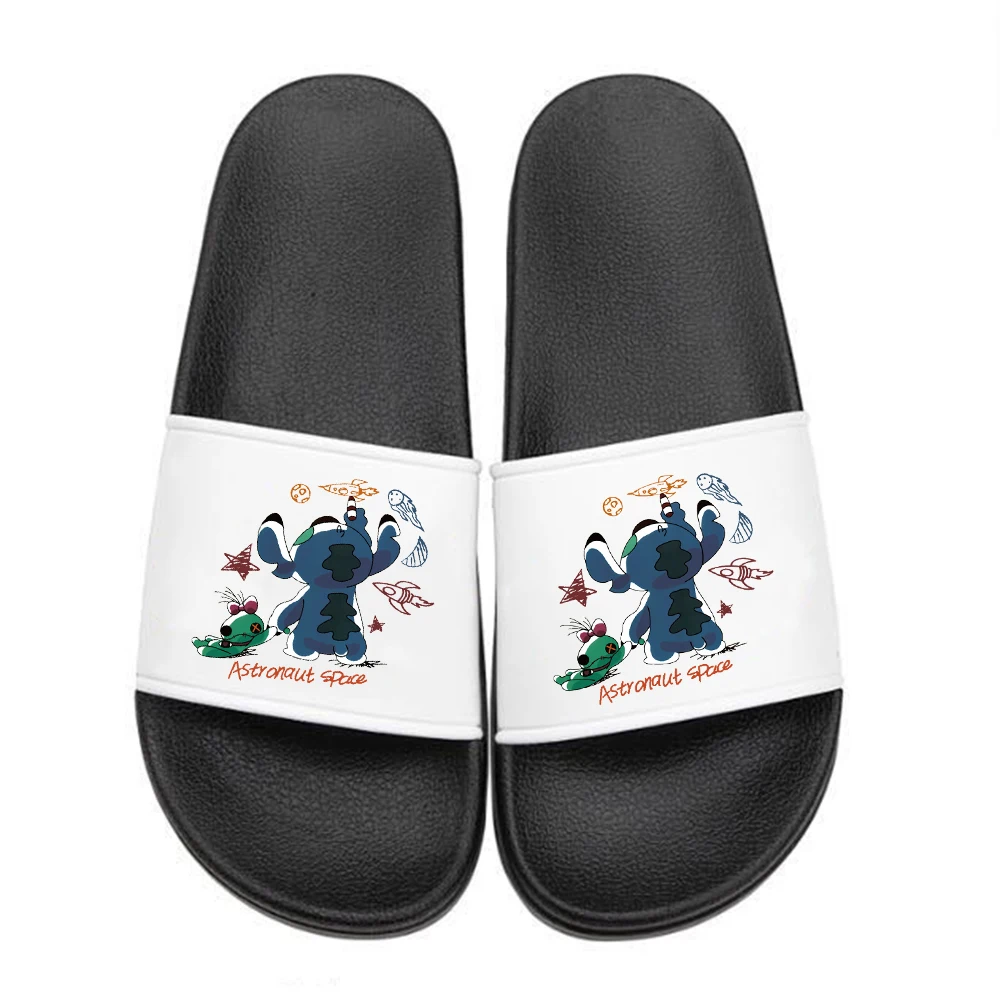 Disney Stitch Couple Women Slides Slippers Girls Home Slipper Summer Men Indoor Outdoor Flip Flops Female Soft Big Size 35-46