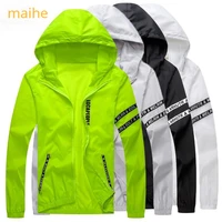 mens windbreaker summer sun protection jacket outwear sports cycling thin hooded coats men jaqueta masculina brand clothing
