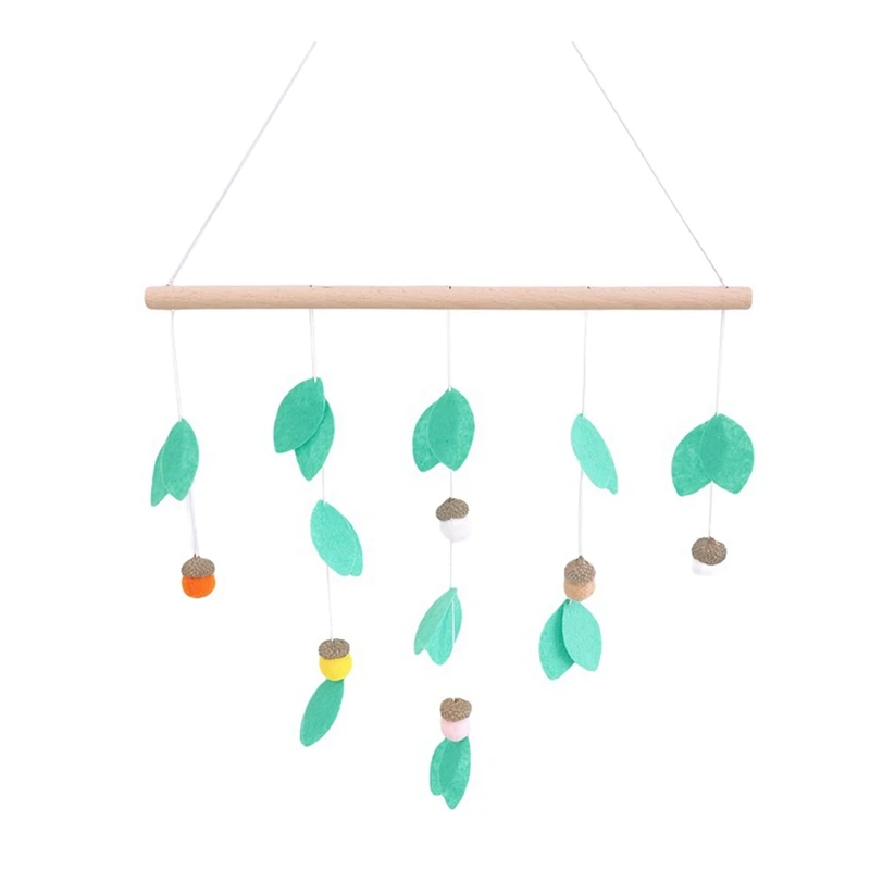 

Nordic Style Wooden Stick Pine Cone Felt Pendant Children's Room Wall Hanging Decoration Home Bedroom Wall Decor