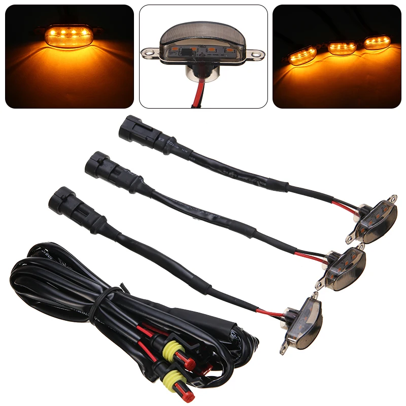 

For Ford 3pcs LED Front Grille Running Light 12V Practical Dustproof Car Grilles Lights + Connectors Automobile Lighting Kit