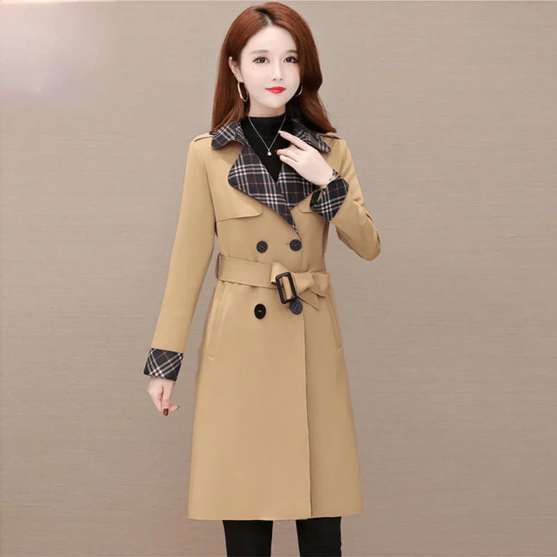 

Женская двубортная ветровка средней длины, ветровка на пуговицах, в Корейском стиле, весна-осень 2022