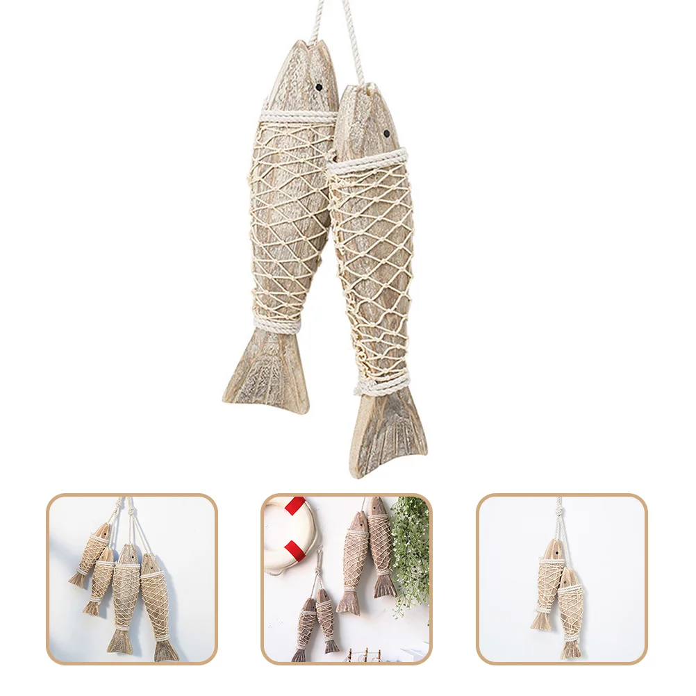 

Fish Wall Nautical Hanging Wooden Decorwood Decoration Pendant Decorations Ornaments Theme Beach Plaque Style Mediterranean Door
