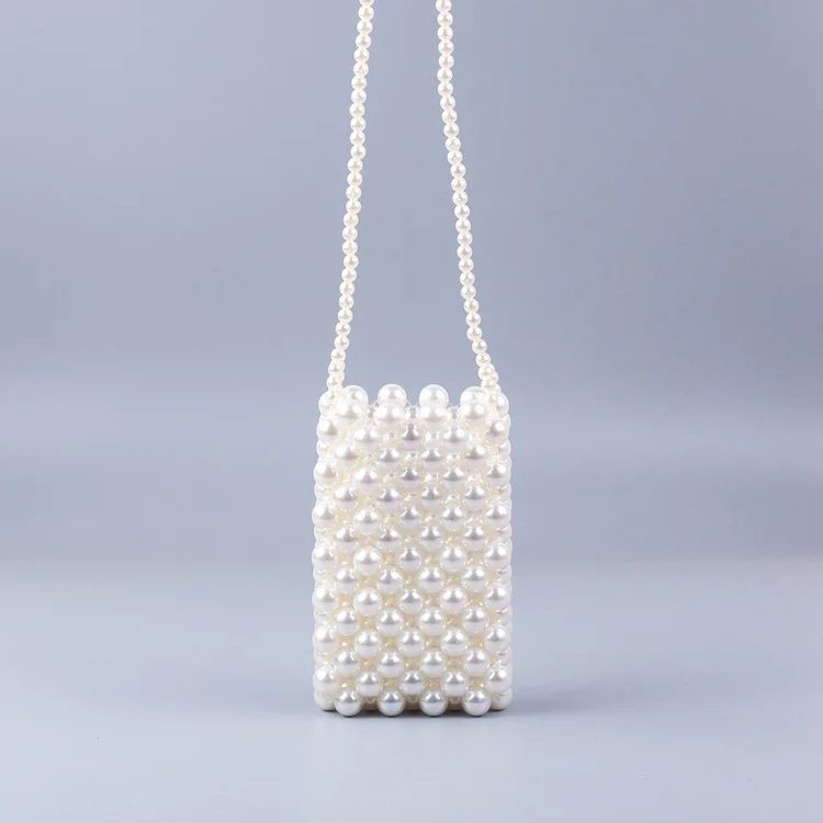 Beaded Fairy Portable Messenger Bags Cross Body Bag for Women 2022 New Pearl Beaded Bag White Female Purses and Handbags