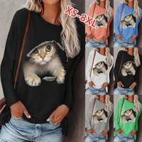 oversized t shirt 5xl women fashion artistic cat print tops long sleeve autumn tees harajuku shirt mothers day female t shirt