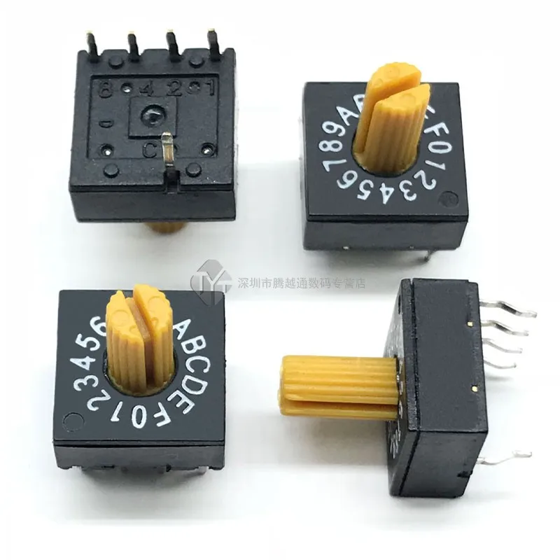 

0-F rotary coding switch with handle dip code switch 16-bit PCB switching encoder 8421C positive code 4:1 black ERD32