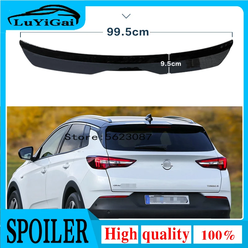 

Поддельный спойлер из углеродного волокна на заднюю крышу для Opel Grandland X 2015 2016 2017 2018 2019 2020 ABS окрашенный спойлер для крыла багажника