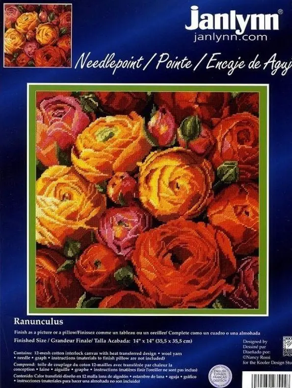 Набор для вышивки крестом набор на холсте -Janlynn 023-0555 Bright Rose 40-40