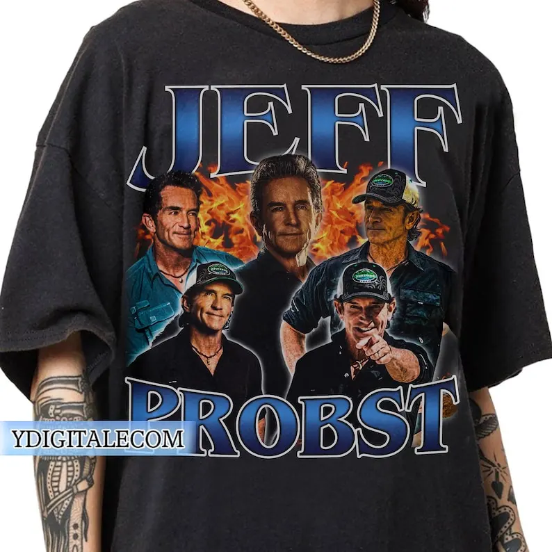 Винтажная футболка с графическим стилем 90-х годов Jeff Probst, футболка унисекс Jeff Probst Survivor, подарки для мужчин и женщин (art.: 3920cf3194ebb) - 3920cf3194ebb