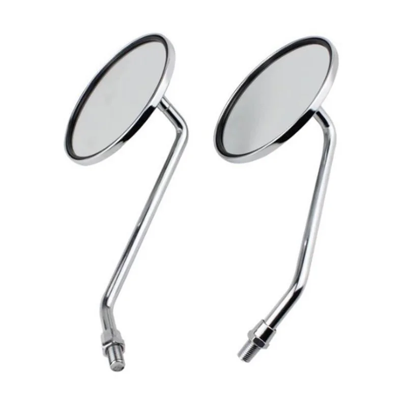 

2PCS Motorcycle Mirrors Round Stock Style Long Stem Handlebar Mirrors for Honda / Kawasaki/ Suzuki/Vespa Type