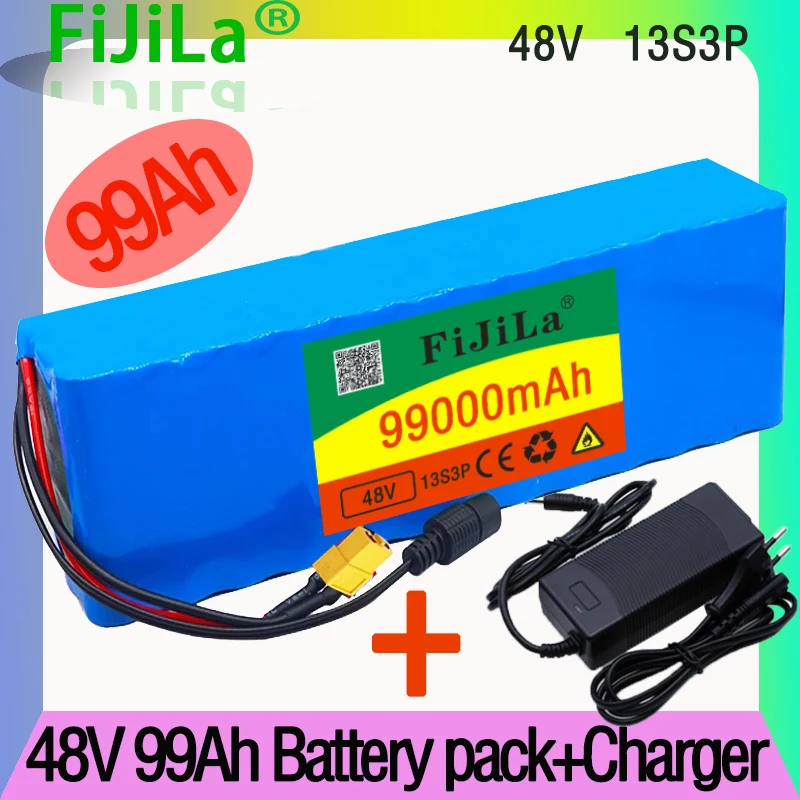 

48V battery 13s3p 99Ah battery pack 1000W high power battery Ebike electric bicycle with xt60 plug with USB Plug+ charger