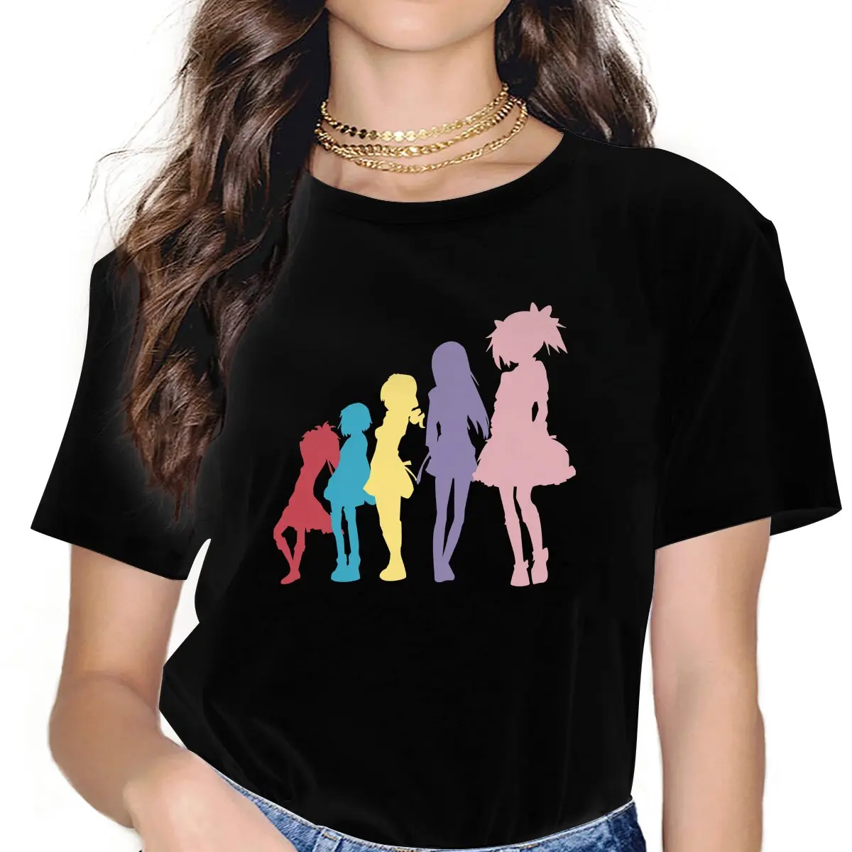 

Funny Graphic Anime Puella Magi Madoka Magica Women T Shirt Fibre Fashion Crewneck Polyester TShirt