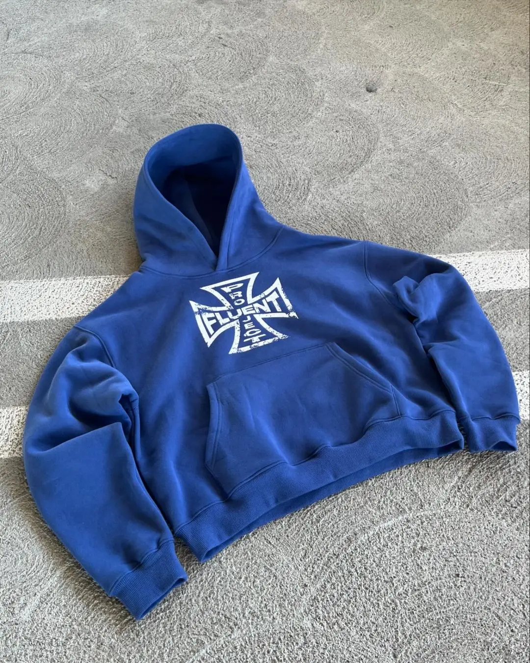 Мужская винтажная толстовка с капюшоном голубая Толстовка в стиле Харадзюку