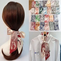 new handle bag ribbons fashion women letter scarf bag skinny scarves design wrist towel foulard neckerchief headband for ladies