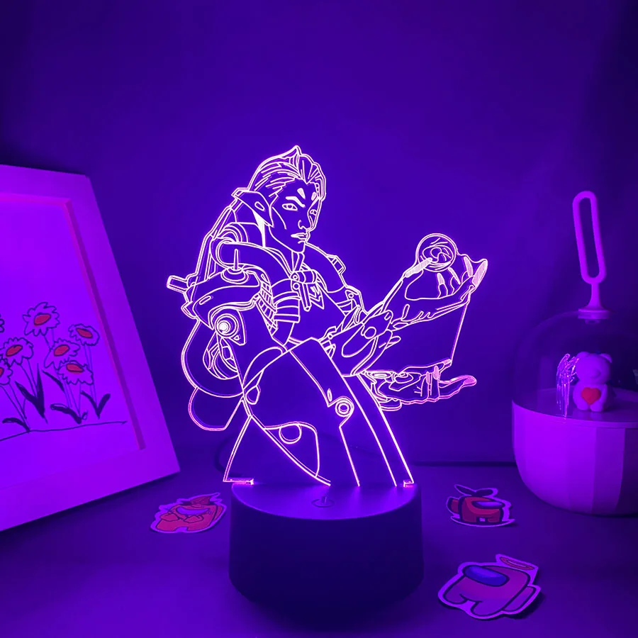 

Overwatches OW Game Figure MoiraKelly 3D Led Neon Night Lights Birthday Gift For Friend Bedroom Table Decor MoiraKelly Lava Lamp