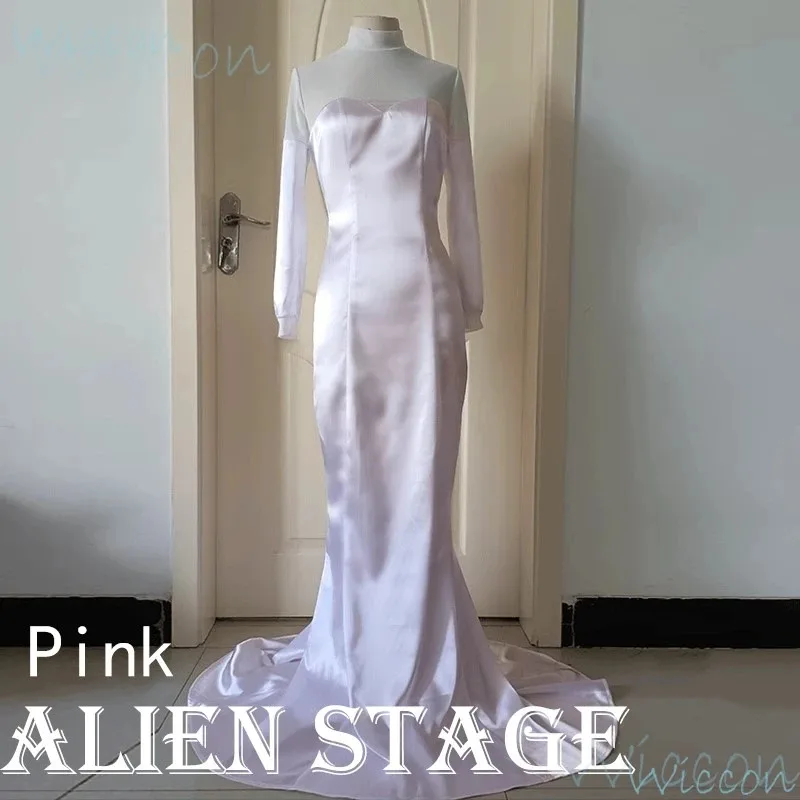 Фото Аниме Mizi Alien Stage Round 5, костюм для косплея, линейка моего сердца, парик, белое платье, униформа, наряд для вечеринки на Хэллоуин для женщин; 3,k8' №4