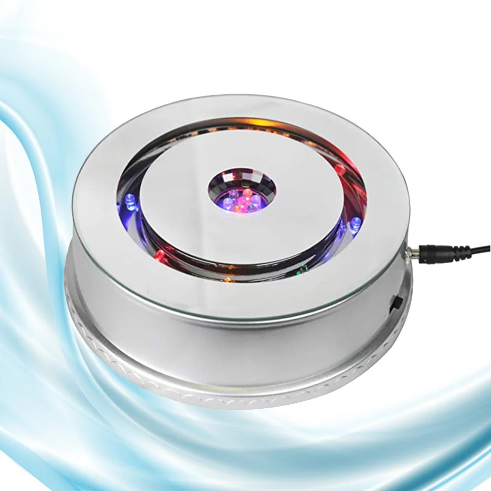 

1pc Colorful Rotating Luminous Lamp Holder for Crystal Piano Box (Silver)