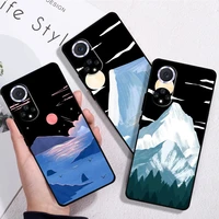 snow mountain sunset phone case for huawei honor 10 lite p20 p30 pro lite 8x 9x 10x 9a carcasa coque soft silicone cover back