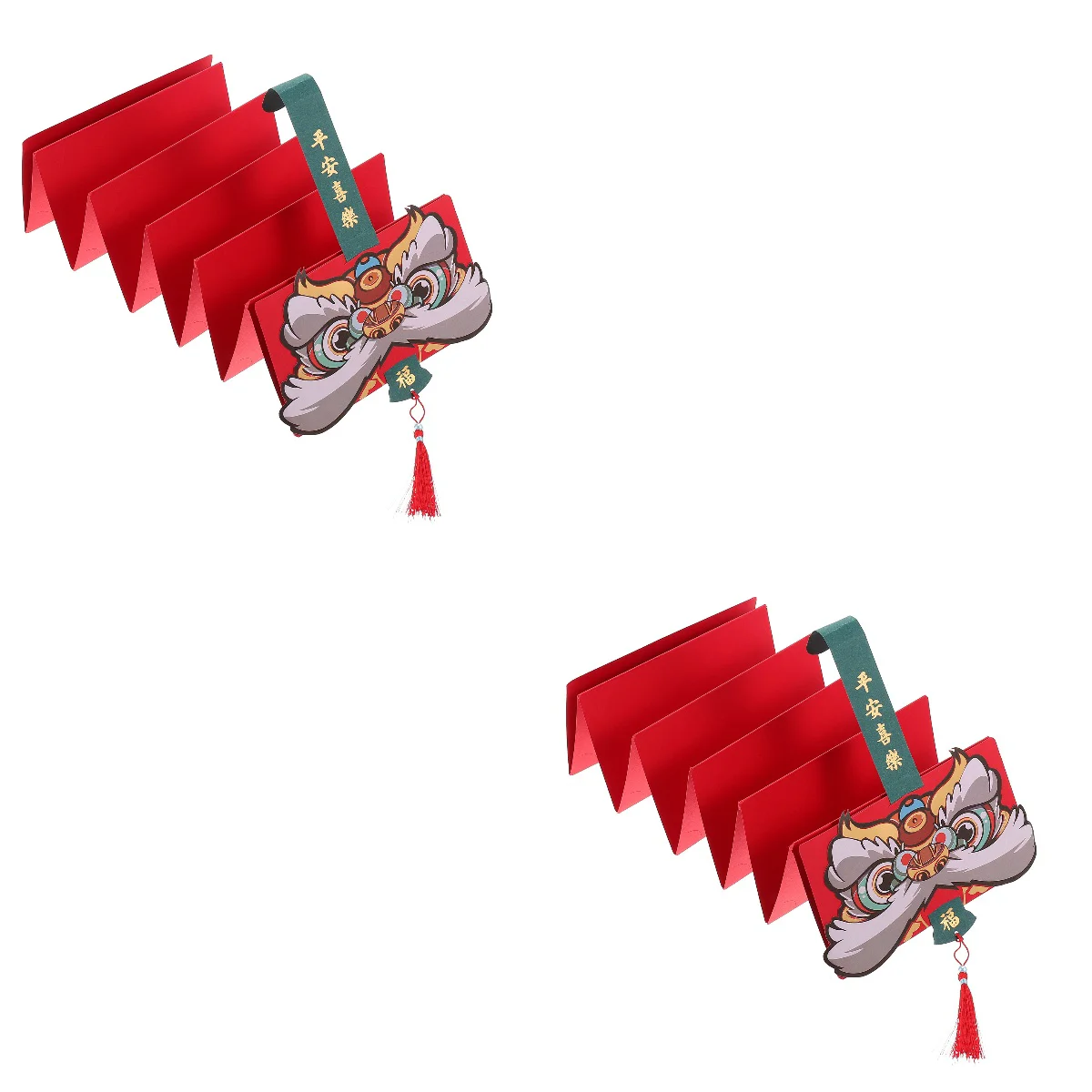 

2pcs Creative Waking Lion Folding Red Envelope Festive 2022 Year Luck Red Packet