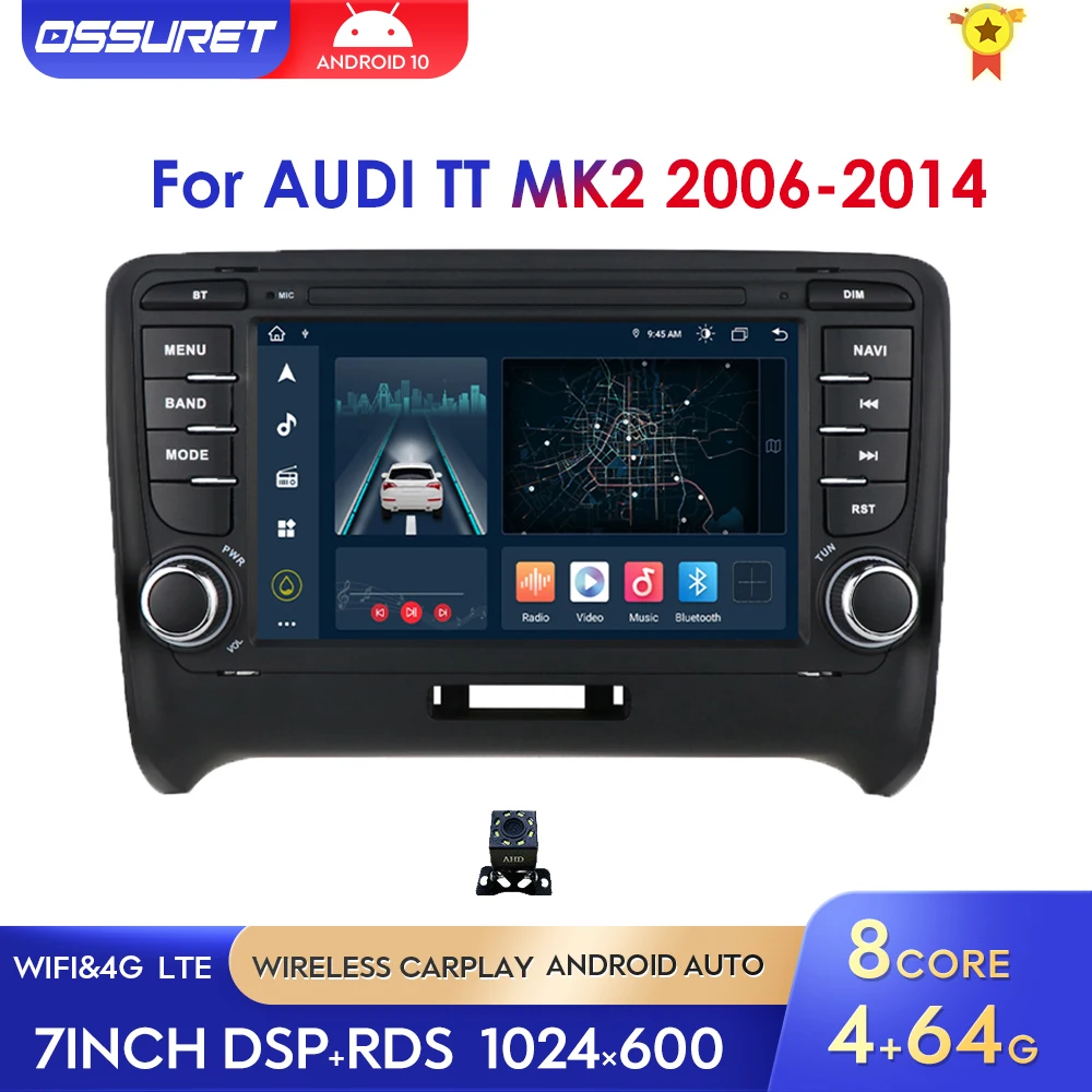 

Автомагнитола 2 Din для Audi TT MK2 8J 2006-2014, 7 дюймов, AI Voice
