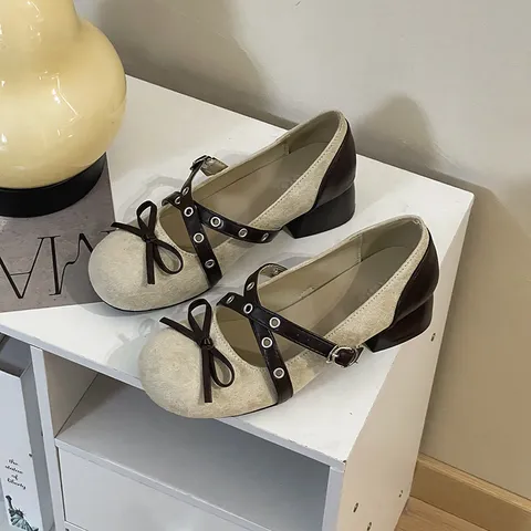 2026, новые винтажные женские туфли Мэри Джейн на толстом каблуке, лаконичные туфли разных цветов, женские элегантные модельные туфли-лодочки с пряжкой на ремне